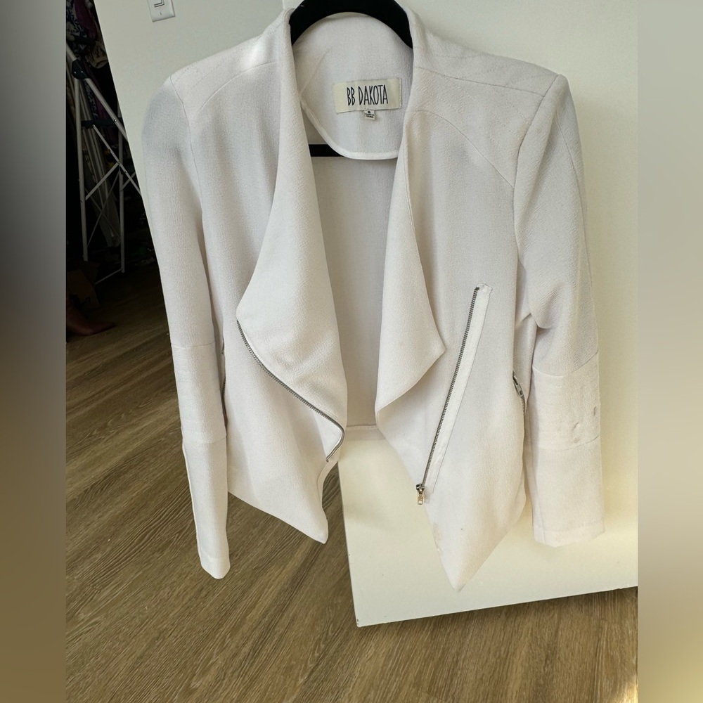 BB DAKOTA White Moto Blazer Jacket